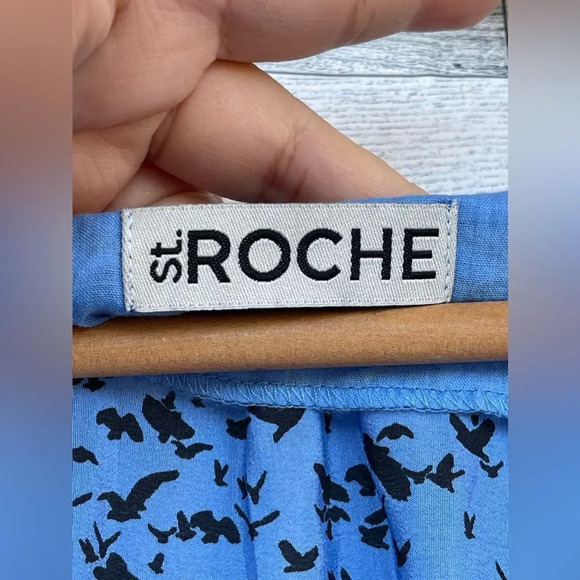 St. Roche Tie-Dye swallow pattern print dress size 6 - Picture 5 of 10